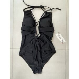 Adore She Swim One Piece Swimsuit Plunge Strappy Swimwear